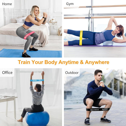 Set of 5 Durable Skin-Friendly Resistance Bands for Exercise