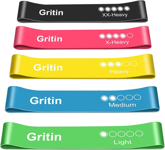 Set of 5 Durable Skin-Friendly Resistance Bands for Exercise